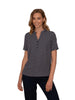 BETH NAVY 3 BUTTON NECK SHORT SLEEVE