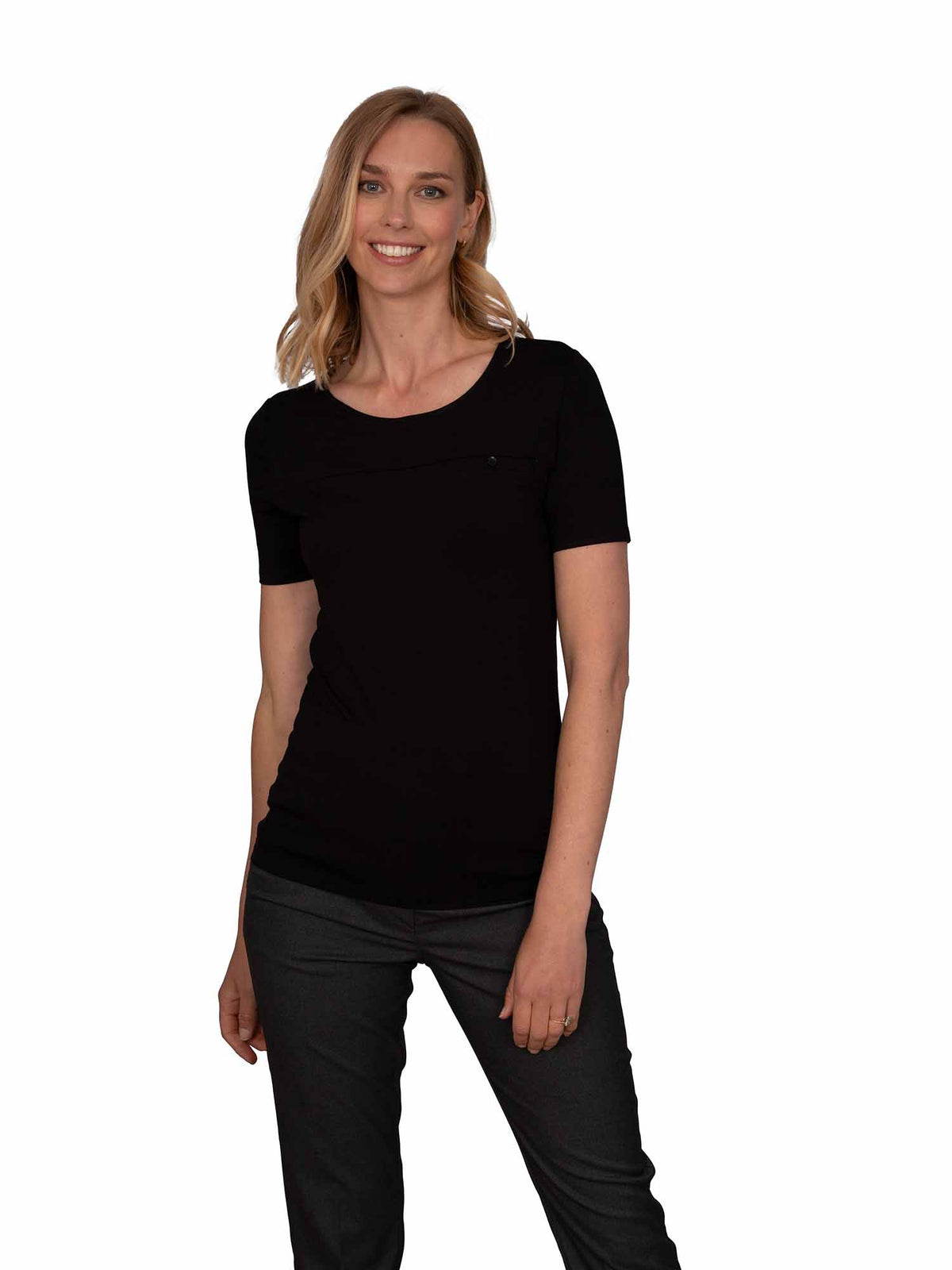 DAISY BLACK STRETCH UNDERSUIT TOP SHORT SLEEVE