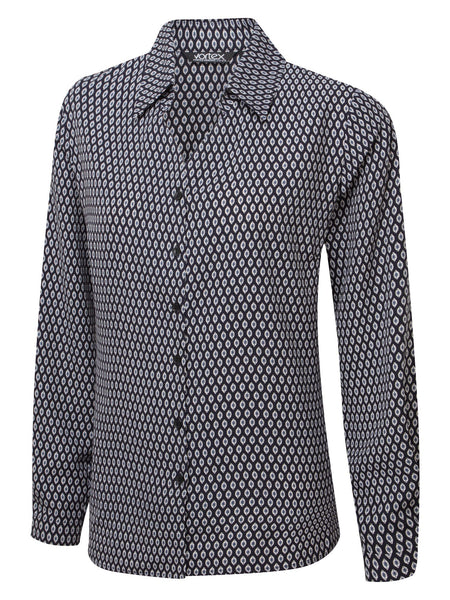 EMMA NAVY BLUE BUTTON DOWN LONG SLEEVE