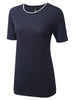 Navy blue and white