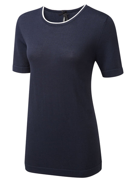 Navy blue and white