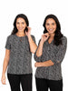 SADIE BLACK/WHITE 3/4 SLEEVE