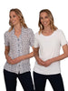 HEIDI WHITE BUTTON DOWN SHORT SLEEVE