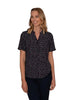 JEWEL RED 3 BUTTON NECK SHORT SLEEVE