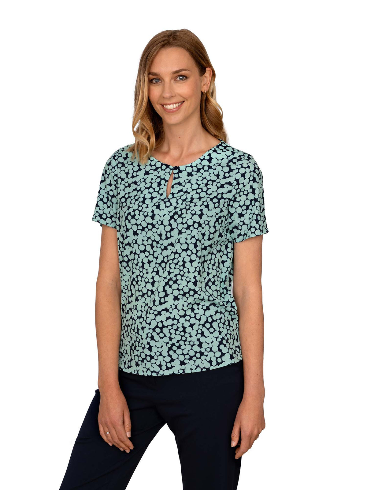 LUNA SAGE BUTTON NECK