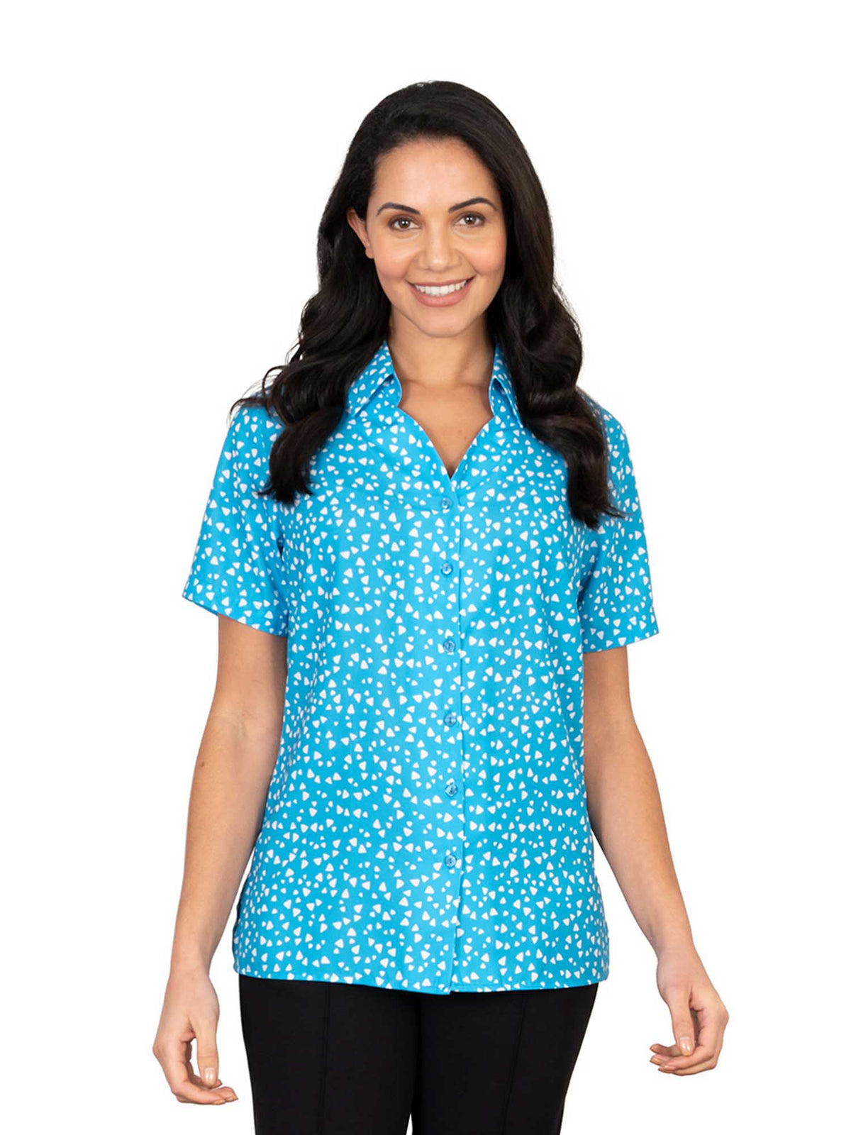 ORLA BLUE BUTTON DOWN SHORT SLEEVE