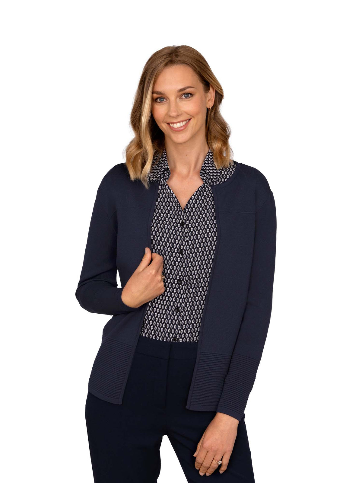 POLLY NAVY LONGLINE CARDIGAN