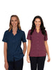 SARAH RED BUTTON DOWN SHORT SLEEVE