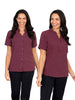 BONNIE RED 3 BUTTON NECK SHORT SLEEVE
