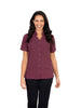 SARAH RED BUTTON DOWN SHORT SLEEVE