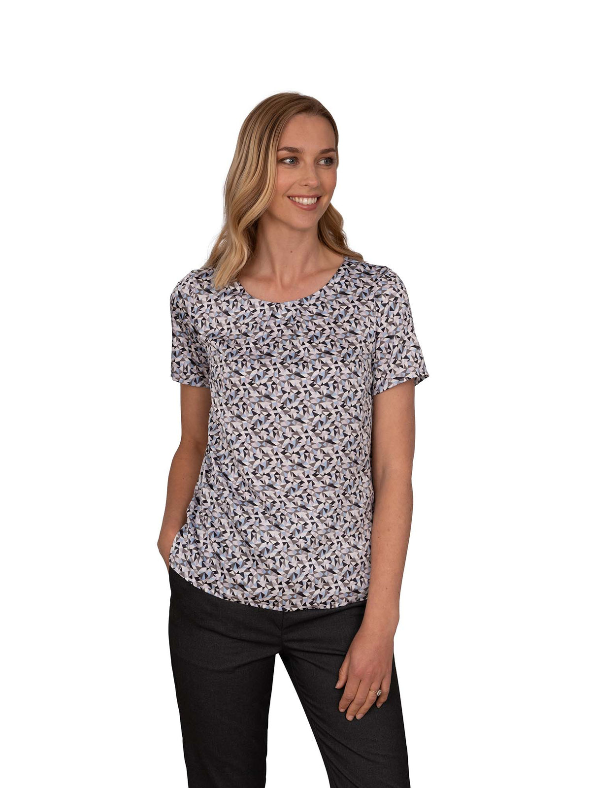 SUZIE SKY TUCK NECK SHORT SLEEVE