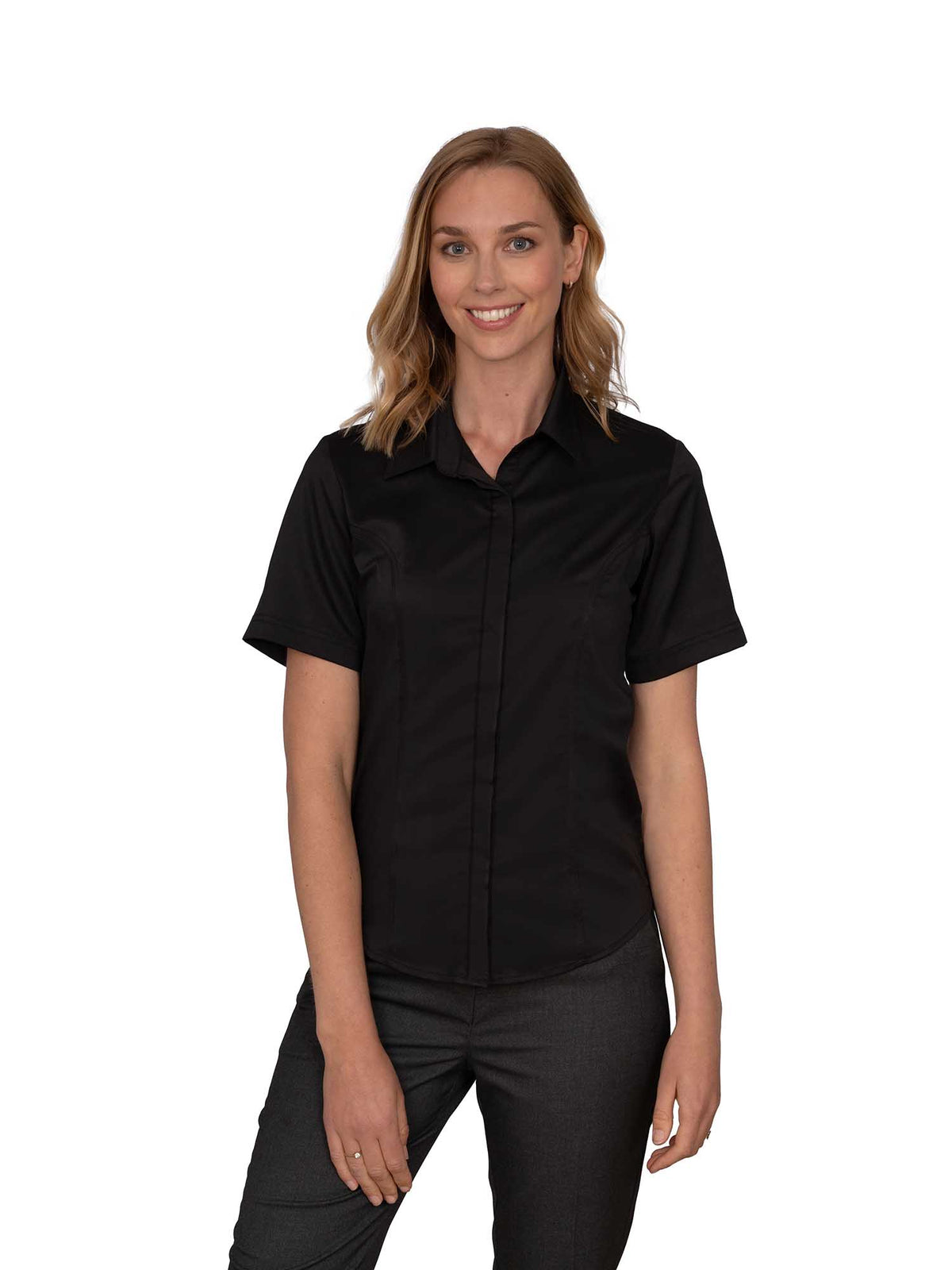 ZOE BLACK CONCEALED SHORT SLEEVE