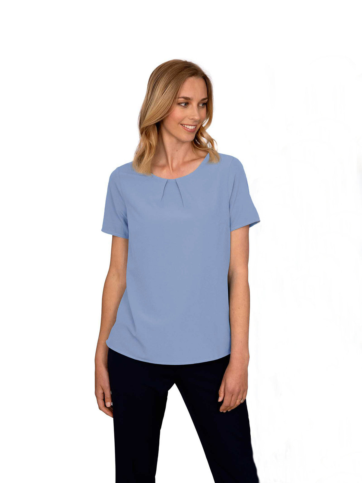 LIBBY SKY TUCK NECK SHORT SLEEVE