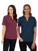 BONNIE RED 3 BUTTON NECK SHORT SLEEVE