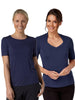 MARIE NAVY STRETCH UNDERSUIT TOP SHORT SLEEVE