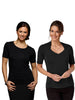 MARIE BLACK STRETCH UNDERSUIT TOP SHORT SLEEVE