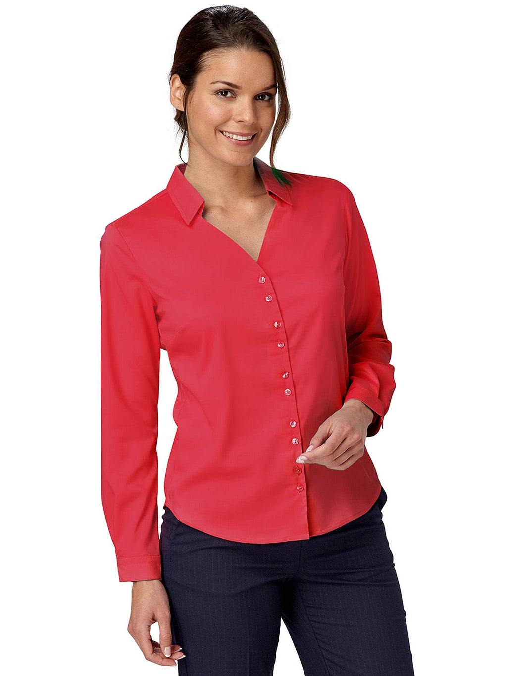 Freya long sleeve blouse | Red | ladies Uniform | Vortex Designs ...