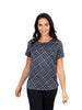 GINA NAVY TUCK NECK SHORT SLEEVE