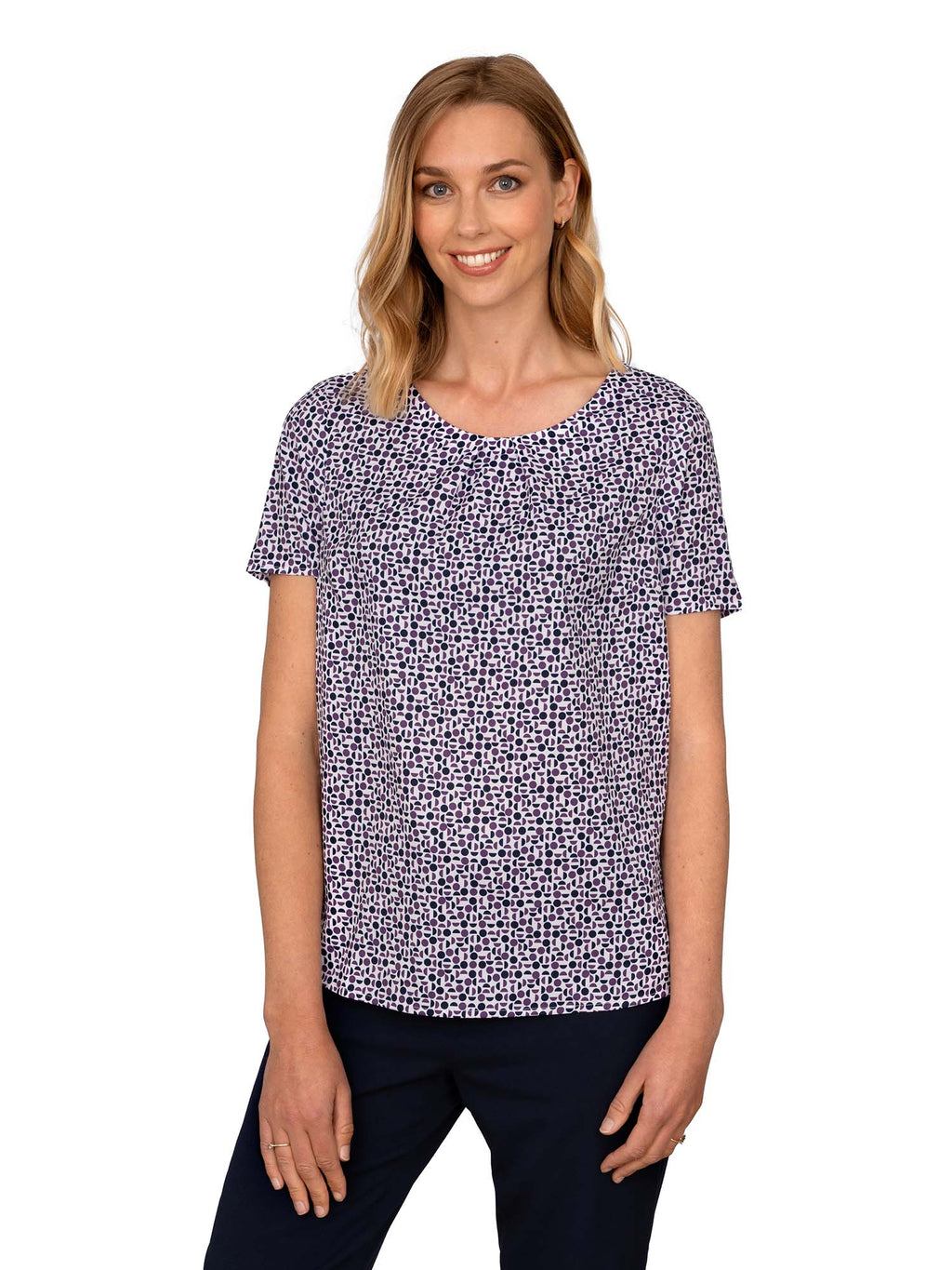 Vortex Bar Code Designs Isla Shell Top | Berry |Ladies uniform |Vortex Designs – Vortex Designs ...