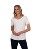 LIBBY WHITE TUCK NECK SHORT SLEEVE