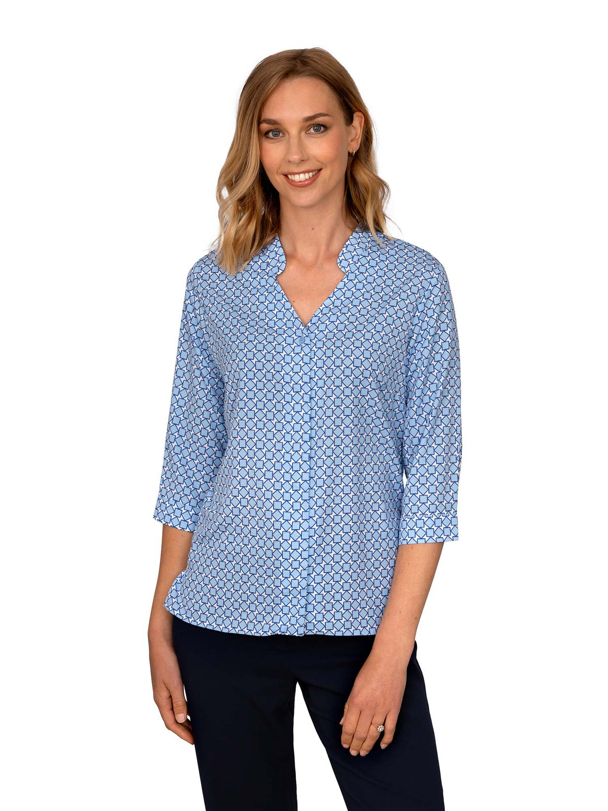 MADDIE SKY BLUE 3/4 SLEEVE blouse