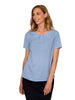 MOLLY SKY BLUE GEO PRINT TUCK NECK