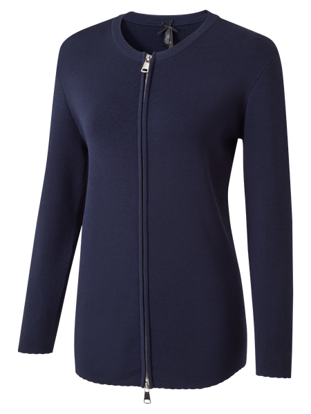 SALLY NAVY ZIP CARDIGAN